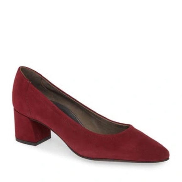 PAUL GREEN Tammy Pump In Berry Suede 7 Comfort Holiday Modest - Picture 1 of 12